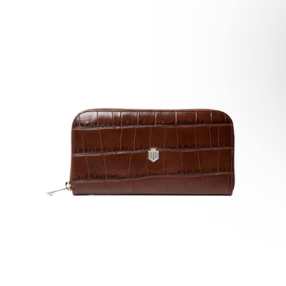 London FairFax and Favor Salisbury Conker Croc Purse